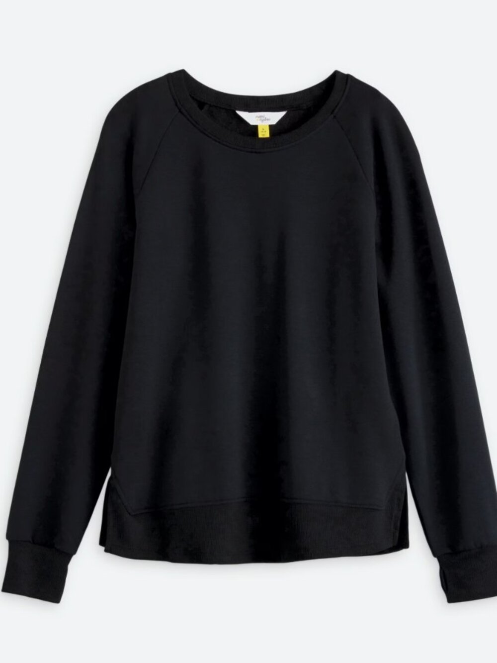 We Wander Leelu Rib Hem Raglan Sweatshirt Black Size Medium. (G)